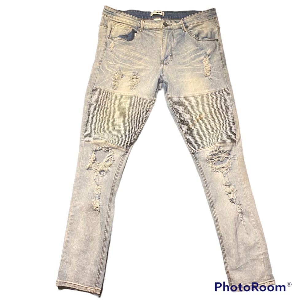 Baby blue skinny jeans